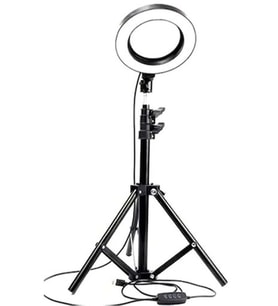 10 inç LED tripod telefon tutucu ve makyaj ışığı seti