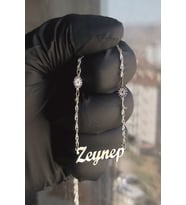 925 Ayar Gümüş 2 Nazar Boncuklu İsimli Kolye