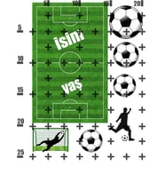 Yenilebilir Şeker Kağıt Futbol Sahnesi Temalı Pasta Süsleme