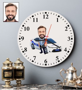 Kişiye Özel Trafik Polisi Tasarımlı Karikatür Duvar Saati 117