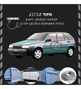 Fiat Tipo Oto Araç Kapı Koruma Fitili 5metre Parlak Gri Renk