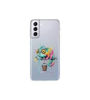 Samsung Galaxy S21 Plus ile Uyumlu Splash Bukalemun Tasarımlı Şeffaf Silikon Kılıf