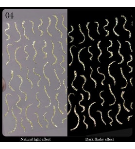 3D Reflektif efekt nail art sticker  model - 4 (55881-4)