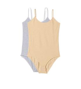 2 Adet İp Askılı Kadın Çıtçıtlı Body Gri ve Ten
