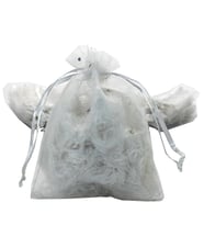 Pullu Büzgülü Kese - Beyaz Renk - ( 9 cm x12 cm) 25 Adet (STD)