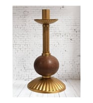 TEKLİ PİNO MUMLUK AHŞAP TOP DETAYLI GOLD BÜYÜK