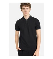 Defacto Fermuarlı Siyah Erkek Polo Yaka T-shirt F9870AX/BK81