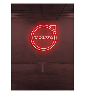 Rent A Carlara Özel VOLVO Logo Neon Tabela