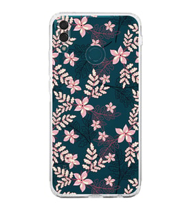 PrintiFy Huawei Y9 2019 Uyumlu Kamera Korumalı Floral Kırmızı Tasarımlı Şeffaf Silikon Kılıf