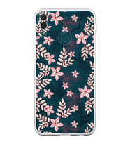PrintiFy Huawei Y9 2019 Uyumlu Kamera Korumalı Floral Kırmızı Tasarımlı Şeffaf Silikon Kılıf