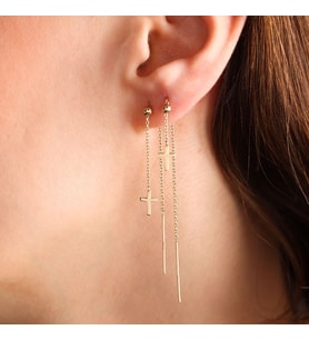 Sallantılı Hac Altın Küpe 14K 