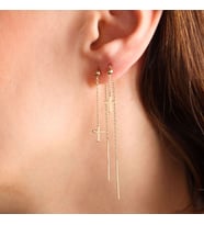 Sallantılı Hac Altın Küpe 14K 