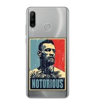 Huawei P30 Lite Uyumlu Conor Mcgregor Notorious Desenli Şeffaf Telefon Kılıfı