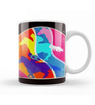 Colorful Equestrian Sport Horse Riding Horses Fan Horseshoe Kupa Bardak Porselen