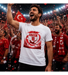 BK Gift Kişiye Özel Türkiye Taraftar Temalı 2026 Dünya Kupası Tasarımlı Tişört-8, Tek Yürek Milli Takım Ruhu