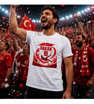 BK Gift Kişiye Özel Türkiye Taraftar Temalı 2026 Dünya Kupası Tasarımlı Tişört-8, Tek Yürek Milli Takım Ruhu