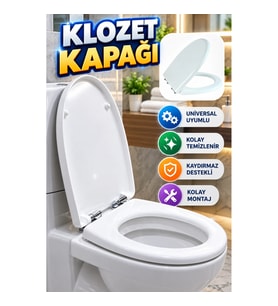 Universal Klozet Kapağı – Kaydırmaz Destekli Kolay Temizlenebilir Banyo Aksesuarı