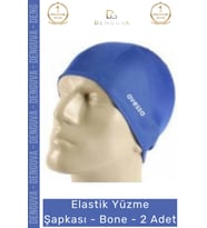 Özel Üretim Su Geçirmez Silikon Yüzücü Havuz Ve Deniz Bonesi Elastik Yüzme Şapkası 2'li Set