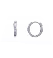 18 mm Halka Baget Taşlı 925 Ayar Gümüş Kadın Küpe