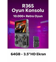 R36S El Konsolu  Retro Atari, 3.5" IPS Ekran, 21.000 Oyun, Taşınabilir Oyun Makinesi (Siyah)