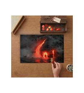 Yanardağ - Gece - Deniz Tasarımı 240 parça Ahşap Puzzle Ahşap Kutuda MP03366