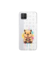 Oppo A73 ile Uyumlu Splash Kapibara Tasarımlı Şeffaf Silikon Kılıf