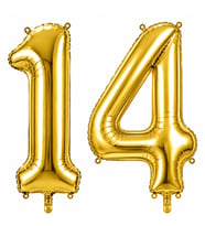14 Rakam Folyo Balon Altın Rengi (100 cm)