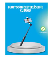 Mey İthalat® Bluetooth Işıklı Uzaktan Kumandalı Selfie Çubuğu – 130 cm Yükseklik