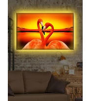 Led Işıklı Flamingo (harika Bir Hediyelik Tablo)