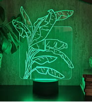 Yaprak RGB LED Gece Lambası – 16 Renkli Pleksi Masa Lambası (Adaptörlü)