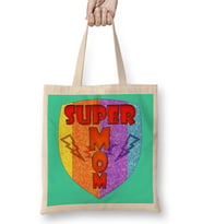 Super Mom Novelty Süper Anne Bez Çanta Uzun Saplı