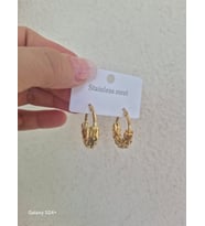 HALKA ÇELİK KÜPE MODELLERİ TARZ VE ŞIK (Sarı Altın)