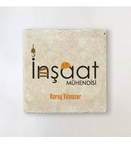 Kişiye Özel İnşaat Mühendislerine Özel Taş Bardak Altlığı