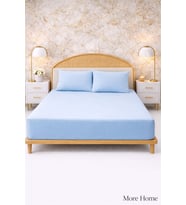MORE  HOME ÇİFT KİŞİLİK LASTİKLİ ÇARŞAF  Mavi