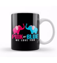 Adorable Pink or Blue We Love You Baby Elephants Kupa Bardak Porselen