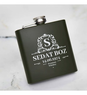İsim ve Tarihe Özel Çelik İçki Matarası 6 Oz Yeşil