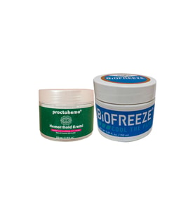 Proctohemo 100 ml Hemoroid Basur Kremi + Biofreeze 150 ml Kas Eklem ve Fıtık Ağrılarına Rahatlatıcı Masaj Kremi