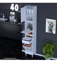Eliusta Zümra 40 cm Beyaz Mutfak Dolabı Patates Soğan Saklama Dolabı Çok Amaçlı Kiler Banyo Dolabı 40x226x32