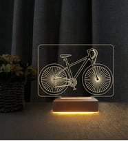 Bisiklet Tasarımlı Kişiye Özel İsimli 3d Led Masa Lambası Doğum Günü Hediyesi Lamba