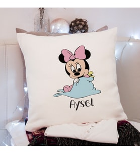 Bebek Minnie Mouse Tasarımlı Yastık Kişiye Özel