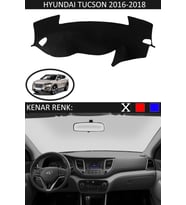 Hyundai Tucson 2016-2018 İçin Uygun Torpido Koruma Halısı Siyah Kenar Renk Siyah