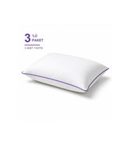 Biyeli Yastık 3'li Paket 50x70 cm 700 gr Boncuk Silikon Elyaf Dolgulu Mor