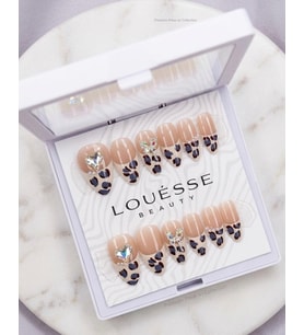 Louésse Wild Heart Takma Tırnak 12’li Leopar Desenli Taşlı Nail Set