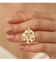 925 Ayar Gümüş Ağaç Kolye (Gold)