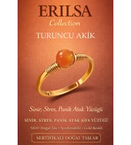 Sertifikalı Sinir Stres Panik Atak Yüzüğü – Turuncu Akik Taşı Ayarlanabilir Gold Kasa Koç Aslan Yay (Çok Renkli)