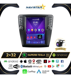 Skoda Superb Tesla 2013-2019 Model 2GB + 32GB Kablosuz Carplay Navigasyon Multimedya Sistemi