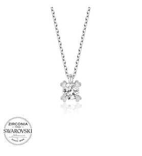 Swarovski Taşlı Gümüş Tektaş Bayan Kolye