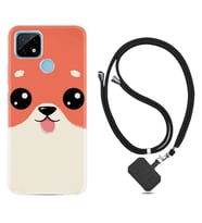 Realme C11 C21 C21Y C25Y C11 2021 Kılıf Boyun Askılı Silikon Sevimli Köpek 1731