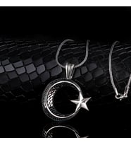 925 AYAR GÜMÜŞ ÖRGÜ MODEL AYYILDIZ MİKRO TAŞLI KOLYE