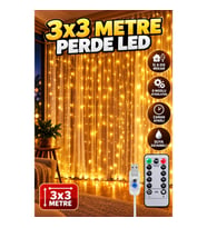 3x3 Metre Perde LED Işık – İç ve Dış Mekan Şelale Aydınlatma